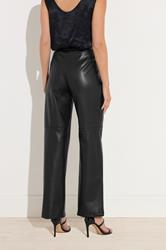 STAR Black Faux Leather Wide Leg Trousers | StarByJM 5