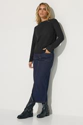 PixieGirl Petite Women's Dark Blue Pocket Patch Denim Skirt | PixieGirl 1