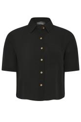 PixieGirl Petite Women's Black Textured Boxy Short Sleeve Shirt | PixieGirl 8