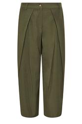 PixieGirl Petite Olive Green Wrap Pleated Wide Leg Trousers