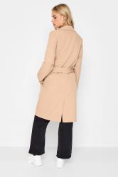 Petite Womens Beige Brown Midi Duster Coat | PixieGirl 3