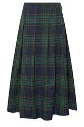 PixieGirl Petite Women's Blue & Green Check Buckle Midi Skirt | PixieGirl 6
