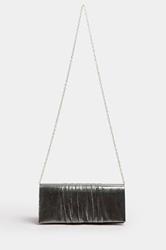 Silver Faux Leather Metallic Clutch Bag | Yours Clothing 4