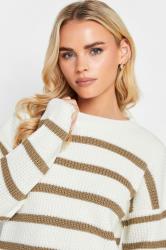 PixieGirl White & Beige Stripe Knit Jumper | PixieGirl 4