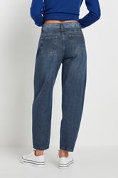 PixieGirl Petite Women's Dark Blue Non-Stretch Barrel Leg Jeans | PixieGirl 4