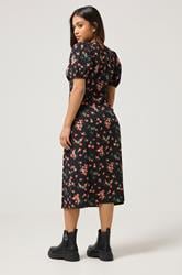 PixieGirl Petite Women's Black Rose Button Tea Dress | PixieGirl 2