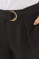 PixieGirl Petite Women's Black Belted Wide Leg Trousers | PixieGirl 4