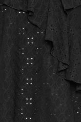 PixieGirl Black Broderie Anglaise Wrap Cold Shoulder Top | PixieGirl 5