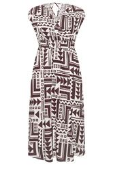 PixieGirl Petite Chocolate Brown Abstract Midi Dress
