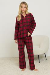 PixieGirl Petite Women's Red & Black Cotton Check Pyjama Set | PixieGirl 2