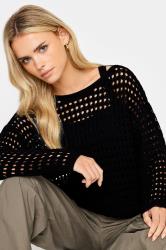 PixieGirl Black Crochet Slash Neck Jumper | PixieGirl 4