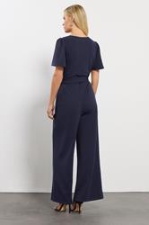 M&Co Petite Navy Blue Wide Leg Jumpsuit | M&Co 2