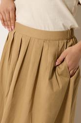 PixieGirl Petite Women's Stone Brown Cotton Poplin Maxi Skirt | PixieGirl 4
