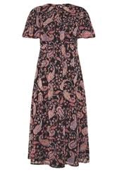 PixieGirl Petite Women's Black Chiffon Paisley Tie Back Dress | PixieGirl 5