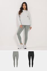 PixieGirl Petite 2 PACK Women's Grey & Black Leggings | PixieGirl 1