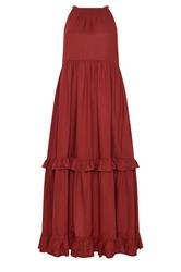 PixieGirl Petite Red Halter Neck Tiered Maxi Dress