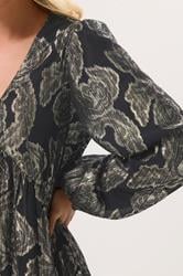 PixieGirl Petite Women's Black Jacquard Floral Smock Dress | PixieGirl 4