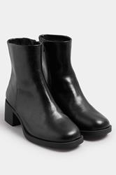 Black Faux Leather Square Toe Chelsea Boots In Extra Wide EEE Fit | Yours Clothing 3