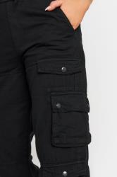 Black Drawstring Waist Cargo Trousers | PixieGirl 4