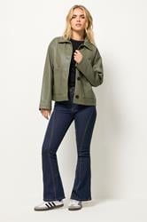 PixieGirl Petite Women's Green Faux Leather Pocket Jacket | PixieGirl 2