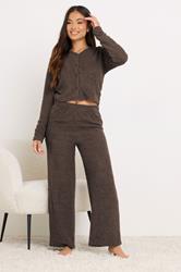 PixieGirl Petite Women's Chocolate Brown Chenille Wide Leg Trousers | PixieGirl 2