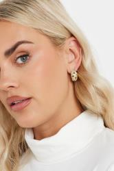 Gold Tone Stainless Steel Lattice Earrings | Yours Clothing 1