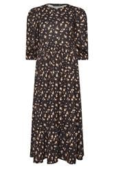 PixieGirl Petite Women's Black Ditsy Tiered Hemline Dress | PixieGirl 1