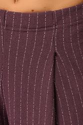 PixieGirl Petite Women's Burgundy Red Pinstripe Palazzo Wide Leg Trousers | PixieGirl 4