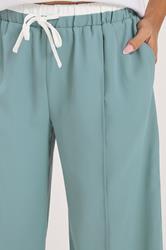 PixieGirl Petite Women's Blue Contrast Waist Wide Leg Trousers | PixieGirl 4