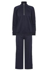 PixieGirl Petite Set Navy Blue Stripe Cotton Sweatshirt & Wide Leg Joggers