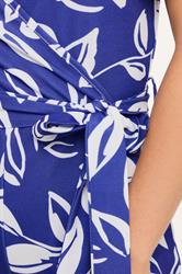 M&Co Petite Blue & White Leaf print Jumpsuit | M&Co 4
