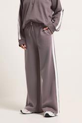 PixieGirl Petite Women's Set Purple Stripe Quarter Zip Sweatshirt & Wide Leg Joggers | PixieGirl 6