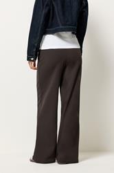 PixieGirl Petite Women's Chocolate Brown Scuba Wide Leg Trousers  3