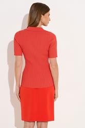 STAR Coral Orange Knitted Pocket Collar Top | StarByJM 3