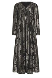 PixieGirl Petite Women's Black Jacquard Floral Smock Dress | PixieGirl 5
