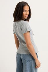 PixieGirl Petite Women's Grey Soft Touch Bow Front Top | PixieGirl 3