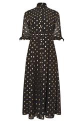 STAR Black Spot Print Belted Shirt Dress 6