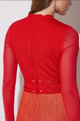 STAR Red Sleeved Tassel Midi Dress | STAR x JM 6