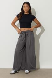 PixieGirl Petite Women's Dark Grey Ponte Palazzo Trousers | PixieGirl 1