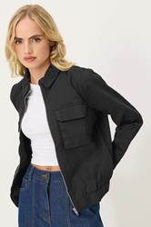 PixieGirl Black Bomber Collared Jacket | PixieGirl  1