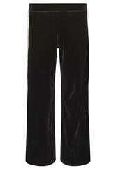 PixieGirl Petite Womens Black Velour Side Stripe Trousers | PixieGirl 2