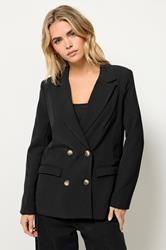 PixieGirl Petite Women's Black Tailored Double Breasted Blazer | PixieGirl 2