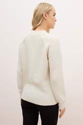 LTS PREMIUM Tall Ivory White Wool Seam Front Jumper | Long Tall Sally 4