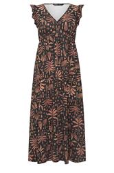 M&Co Petite Black Aztec Frill Sleeve Midi Dress | M&Co 5