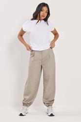 PixieGirl Petite Women's Grey Pinstripe Balloon Trousers | PixieGirl 3