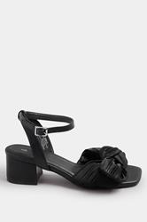 Gold Bow Mid Block Heel Sandals In Extra Wide EEE Fit | Yours Clothing 4