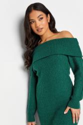 PixieGirl Green Bardot Tunic Knit Dress | PixieGirl 5