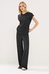 PixieGirl Petite Women's Black Textured Short Sleeve Top | PixieGirl 2