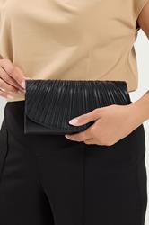 Black Ruched Envelope Clutch Bag | Yours Clothing 2