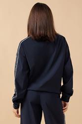 PixieGirl Petite Women's Navy Blue Side Stripe Zip Jacket | PixieGirl 3